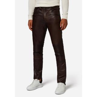 RICANO  Pantalon en cuir pour homme Franklin, dans un style classique à cinq poches avec des applications de motard. 