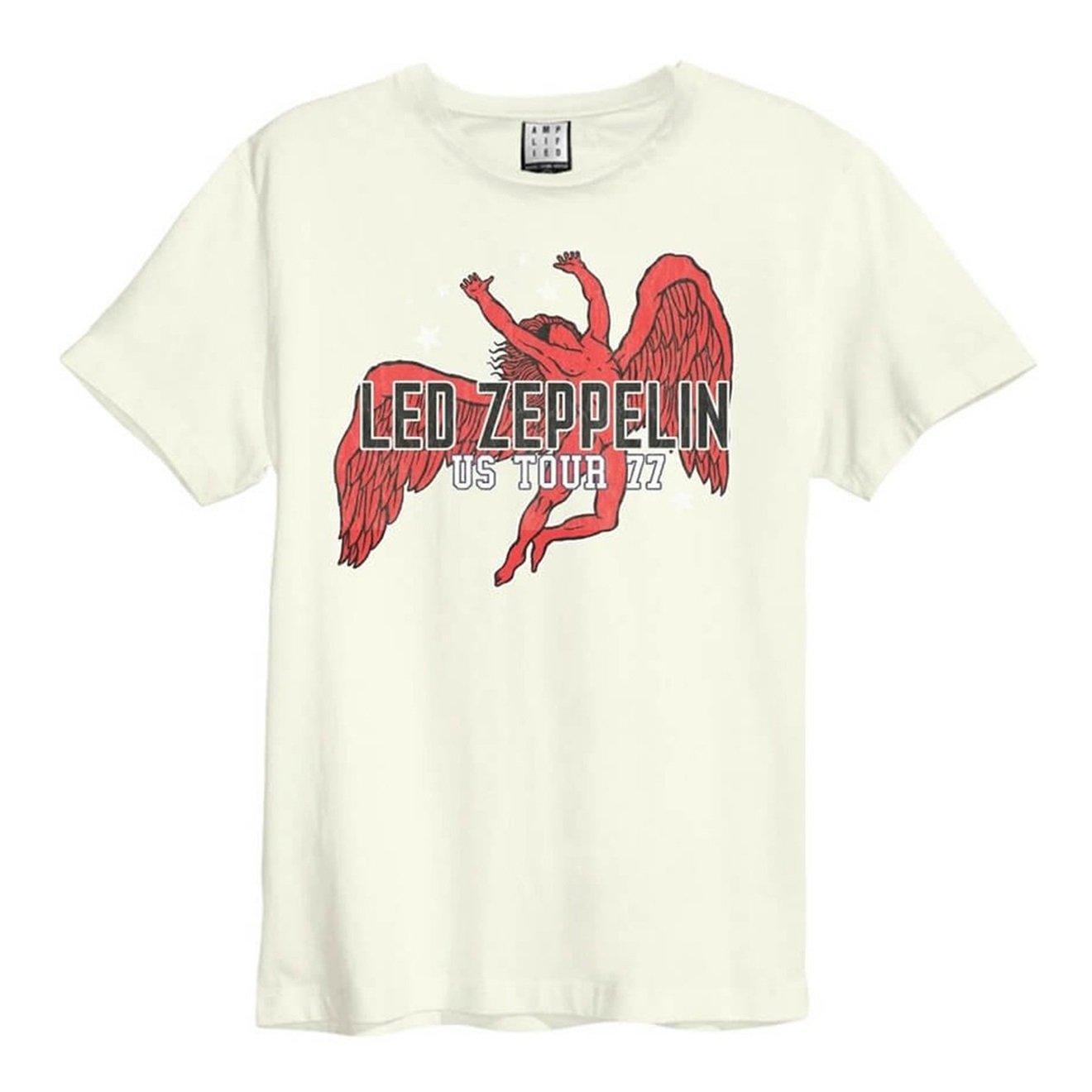 Image of Led Zeppelin Us Tour 77 Tshirt Damen Weiss XL