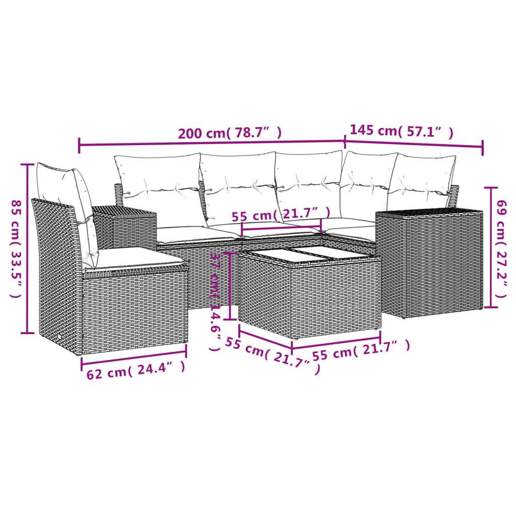 VidaXL Ensemble de canapés de jardin rotin synthétique  