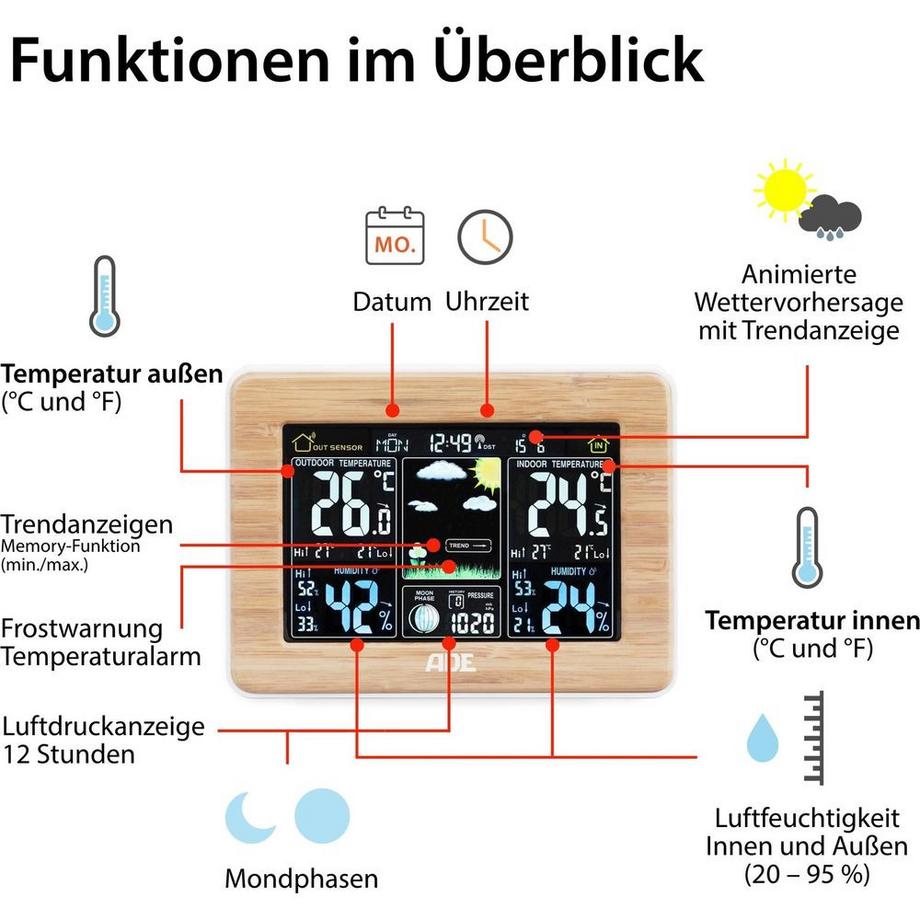 ADE ADE WS 1703 Legno LED Batteria  
