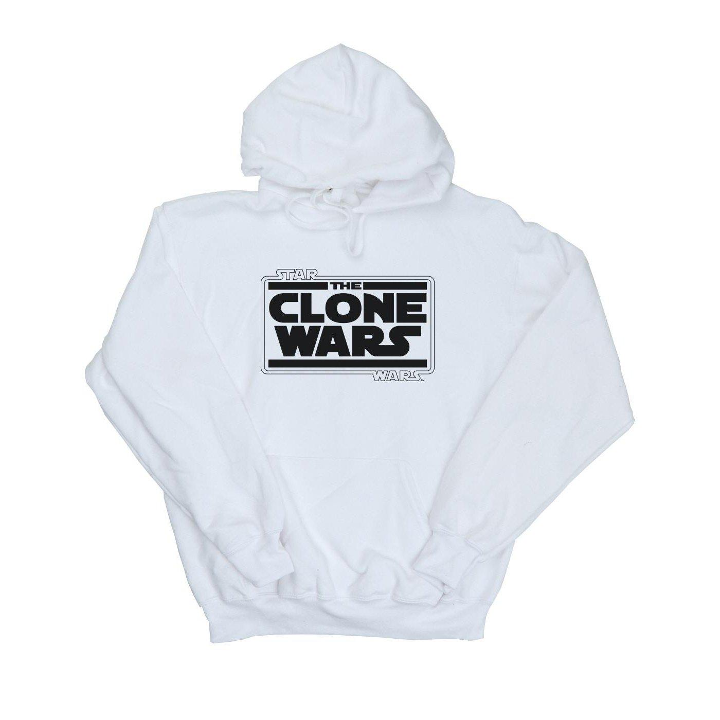 Image of Clone Wars Logo Kapuzenpullover Damen Weiss M