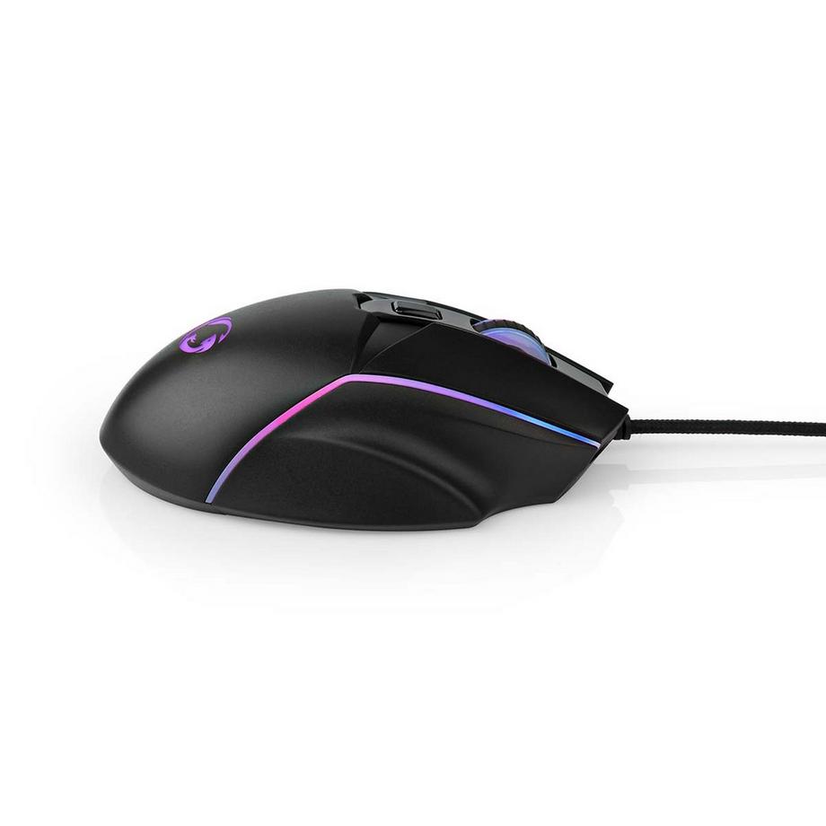 Nedis  Mouse da gioco | Con cavo | 800 / 1200 / 2400 / 3200 / 4800 / 7200 dpi | DPI regolabile | Numero di pulsanti: 6 | Mano destra | 1,50 m | LED 