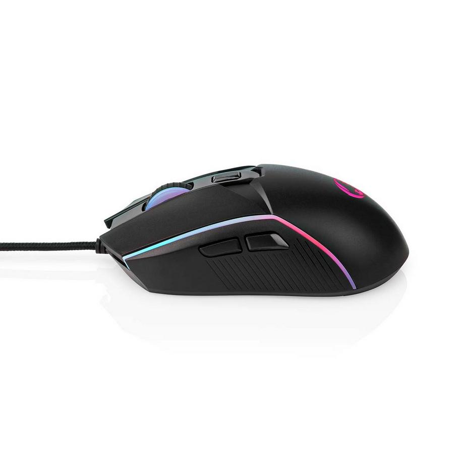Nedis  Mouse da gioco | Con cavo | 800 / 1200 / 2400 / 3200 / 4800 / 7200 dpi | DPI regolabile | Numero di pulsanti: 6 | Mano destra | 1,50 m | LED 