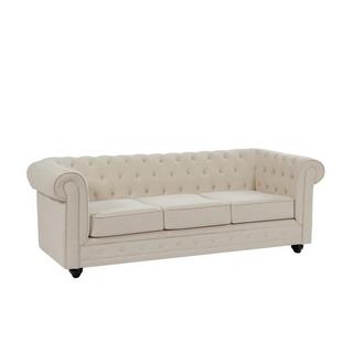 Vente-unique Sofa 3-Sitzer & Sessel - Stoff - Beige - CHESTERFIELD  