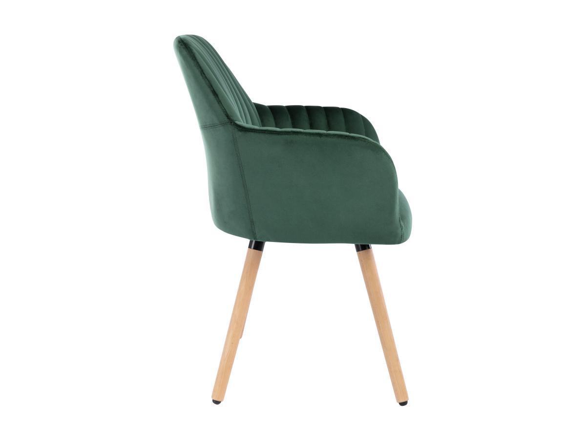 Vente-unique Chaise avec accoudoirs Velours métal effet bois foncé ELEANA  