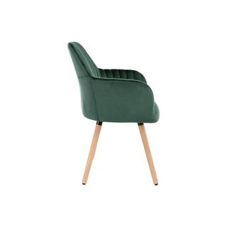 Vente-unique Chaise avec accoudoirs Velours métal effet bois foncé ELEANA  