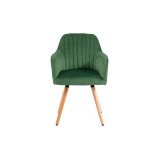 Vente-unique Chaise avec accoudoirs Velours métal effet bois foncé ELEANA  