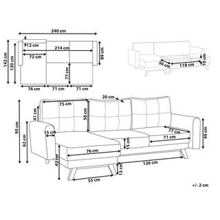 Beliani Canapé d'angle en Polyester Scandinave SIRO  