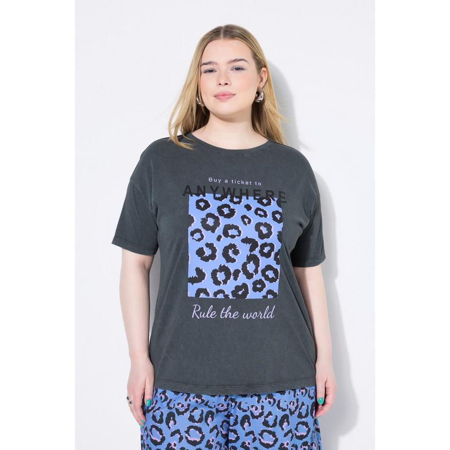 Studio Untold T-shirt Oversize Stile Vintage Stampa Leopardata  