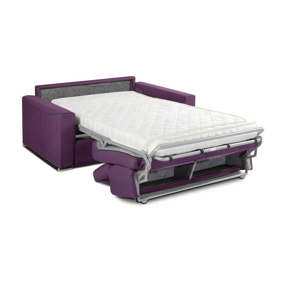 LINEA SOFA Canapé 2 places conible express en tissu VIZIR Violet Couchage Matelas  