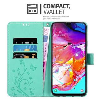 Cadorabo  Hülle für Samsung Galaxy A70  A70s Blumen Design Magnetverschluss 