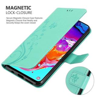 Cadorabo  Hülle für Samsung Galaxy A70  A70s Blumen Design Magnetverschluss 