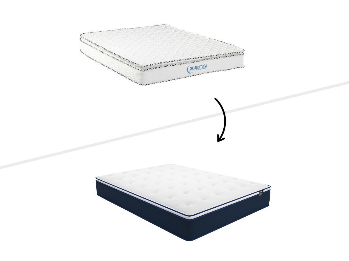 Ysmée Ensemble 160 x 200 cm sommier coffre naturel clair + matelas ressorts ensachés et surmatelas intégré ép.24cm - ALTIER de YSMÉE  