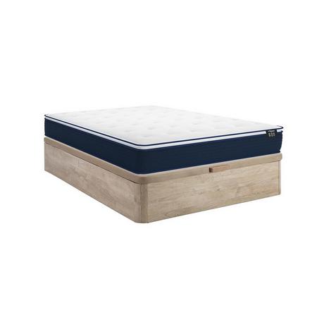 Ysmée Set aus Bettgestell mit Bettkasten + Taschenfederkernmatratze & Topper - 160 x 200 cm - Stärke 24 cm - Holzfarben hell - ALTIER von YSMÉE  