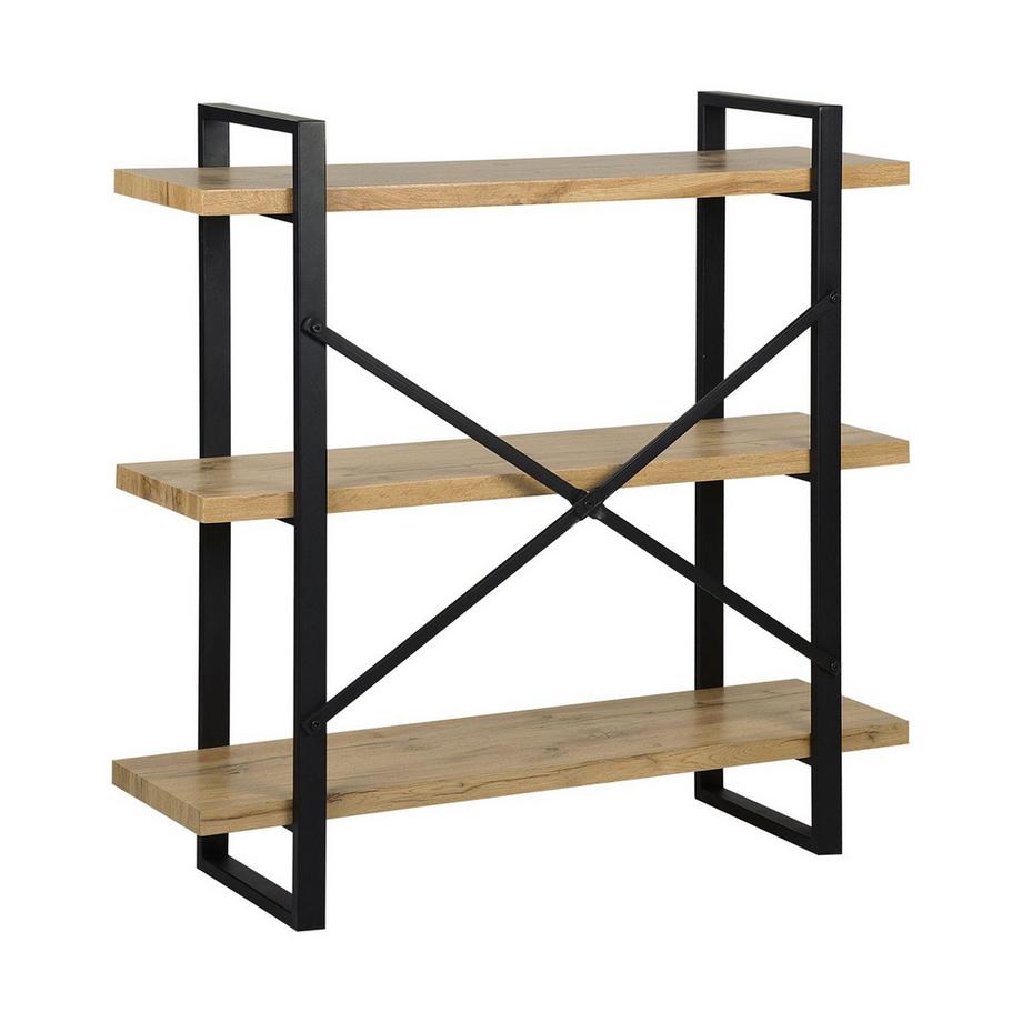 Beliani Regal mit 3 Ebenen aus MDF-Platte Industriell TIMBER  