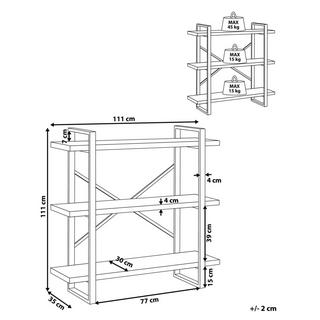 Beliani Libreria a 3 ripiani en Fibra a media densità (MDF) Industriale TIMBER  