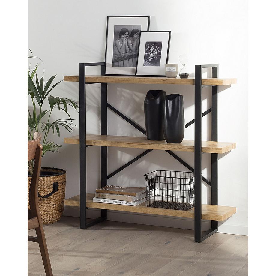 Beliani Regal mit 3 Ebenen aus MDF-Platte Industriell TIMBER  