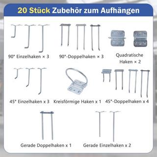 Northio Etabli 81 x 41 cm Table de travail capacité de charge 225 kg avec paroi perforée et amp; Tiroirs et amp; étagères noires  