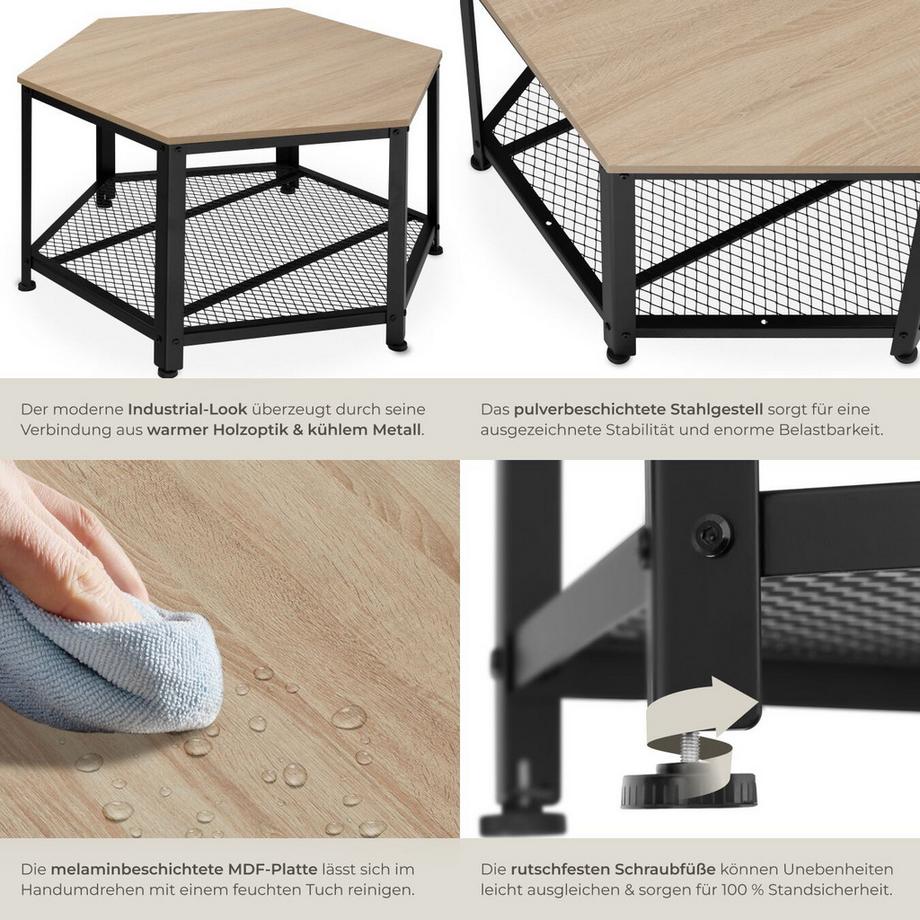 Tectake Tavolino da salotto Norwich stile industriale  