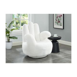 Vente-unique Fauteuil main pivotant CATCHY en fausse fourrure  