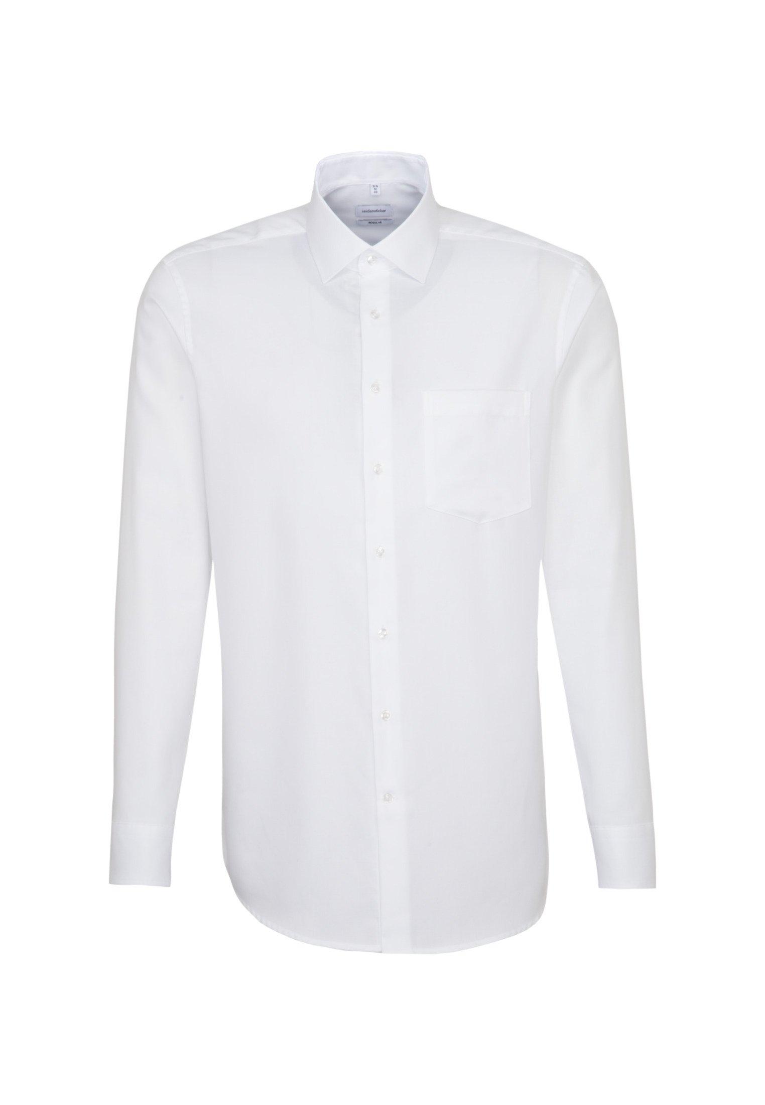 Image of Business Hemd Regular Fit Extra Langer Arm Uni Herren Weiss 40