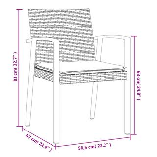 VidaXL Chaise de jardin rotin synthétique  