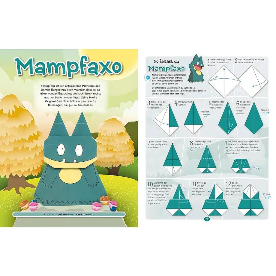 Pokémon Bastelbuch Origami - Falte Dein eigenes Pokémon Pokémon; Kavelar, Nina (Übersetzung) Copertina rigida 