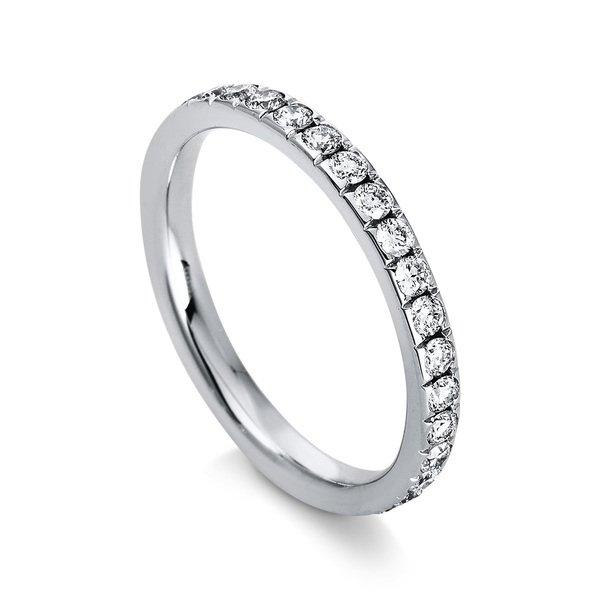 Image of Mémoire-ring 585/14k Weissgold Diamant 0.75ct. Damen Silber 54