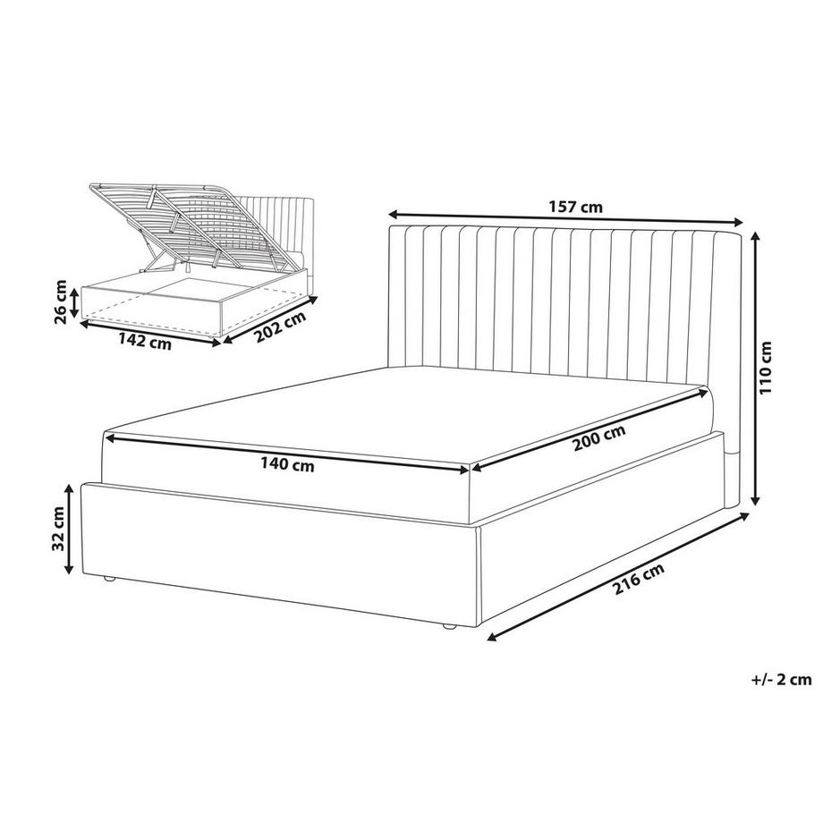 Beliani Letto contenitore en Tessuto  VION  