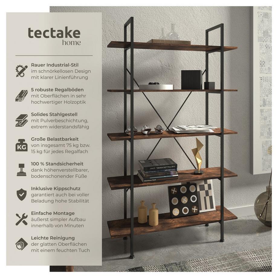 Tectake Étagère GLASGOW style industriel  
