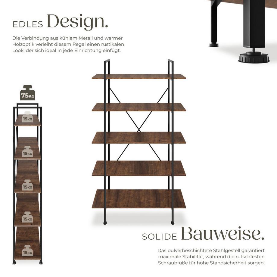 Tectake Étagère GLASGOW style industriel  