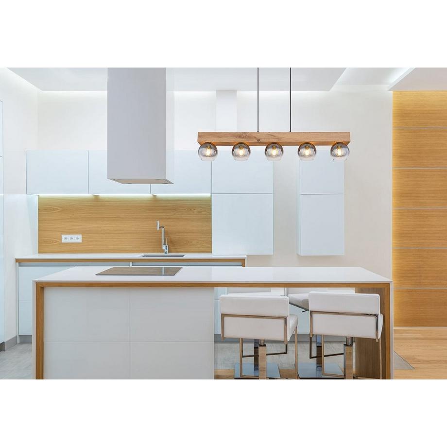 mutoni Lampe à suspension Moitas métal noir mat 5xE27  