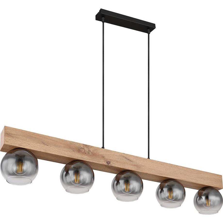 mutoni Lampe à suspension Moitas métal noir mat 5xE27  