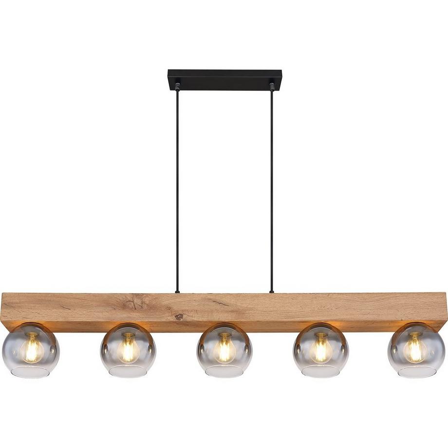 mutoni Lampe à suspension Moitas métal noir mat 5xE27  