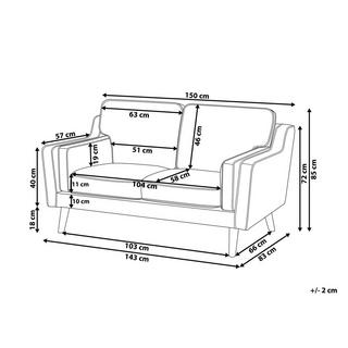 Beliani 2 Sitzer Sofa aus Samtstoff Modern LOKKA  