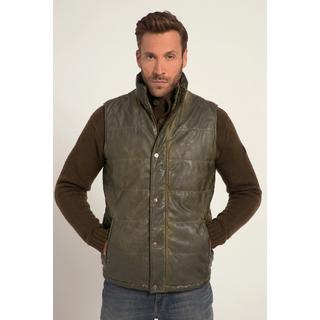 JP1880  Gilet trapuntato per l'outdoor in similpelle vintage con collo alto, fino alla tg. 8XL 