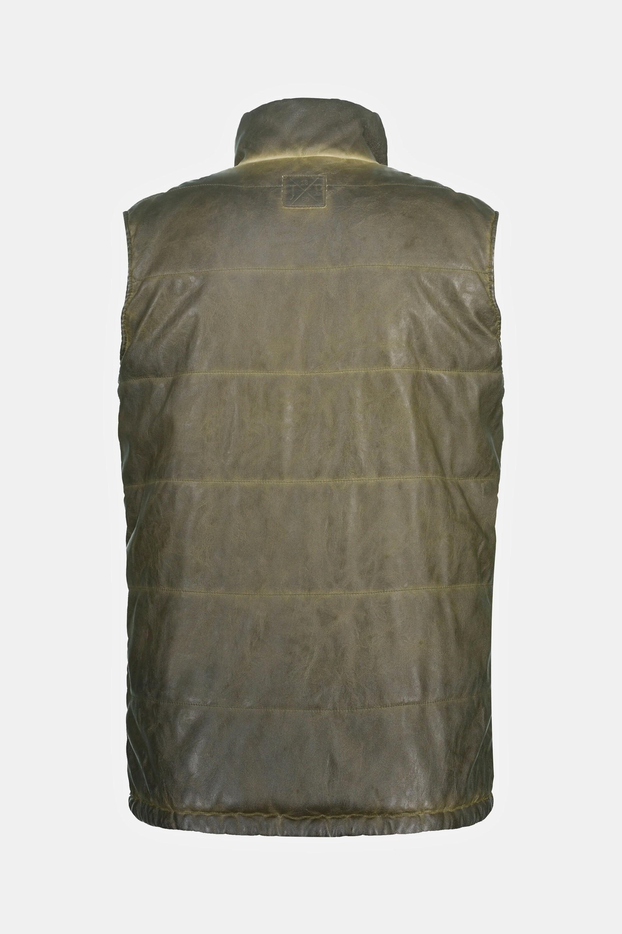 JP1880  Gilet trapuntato per l'outdoor in similpelle vintage con collo alto, fino alla tg. 8XL 