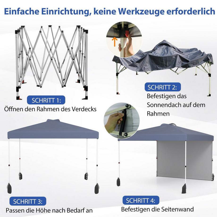 Northix Pop-Up-Pavillon mit Seitenwänden  