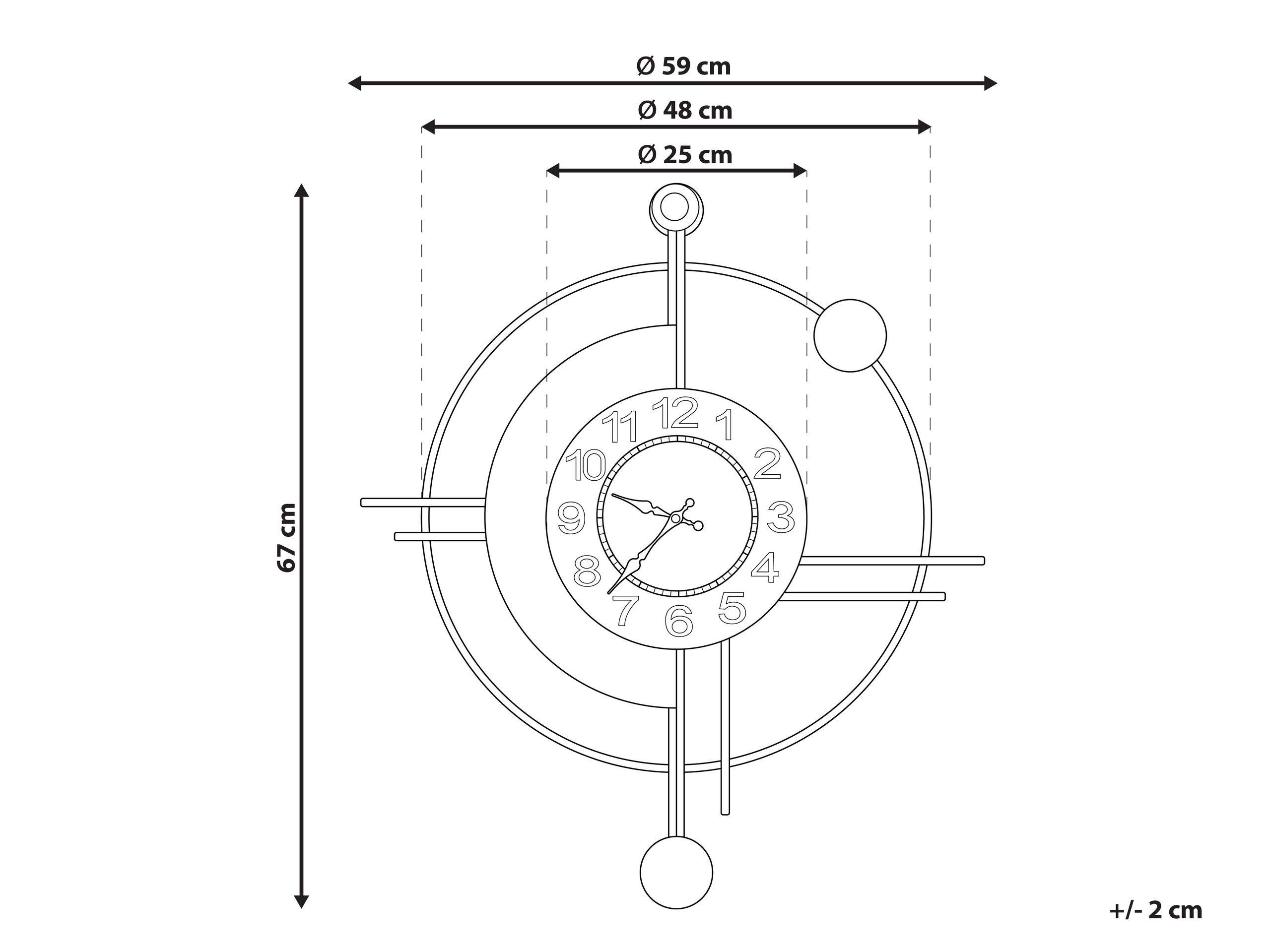 Beliani Horloge murale en Métal Rétro ALLOGNY  