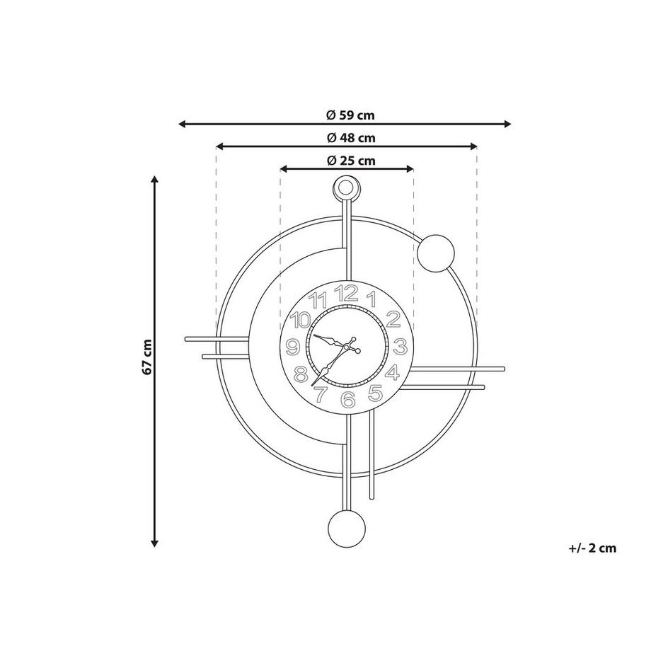 Beliani Wanduhr aus Eisen Retro ALLOGNY  