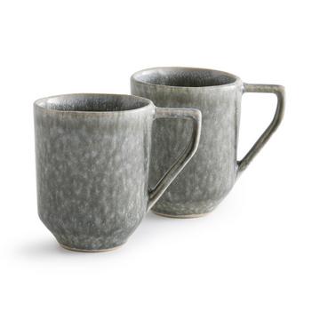 Lot de 2 mugs en grès émaillé réactif