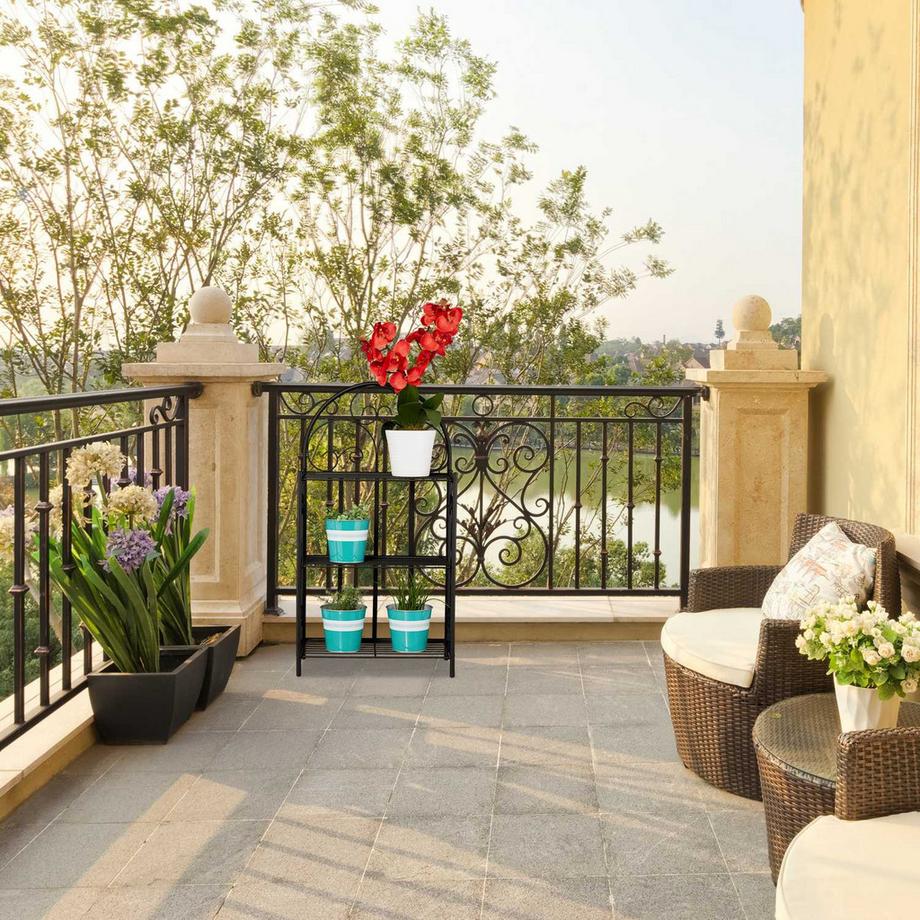 Northio Klappbarer Blumenständer aus Metall  