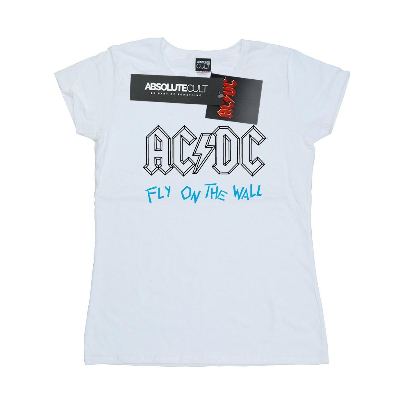 Image of Acdc Fly On The Wall Outline Tshirt Damen Weiss XXL