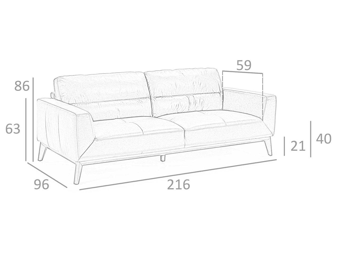 ANGEL CERDA 3-Sitzer-Sofa aus Büffel-Rindsleder  