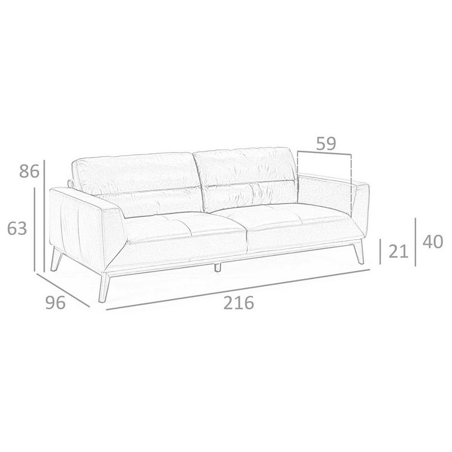 ANGEL CERDA Canapé 3 places en cuir marron  