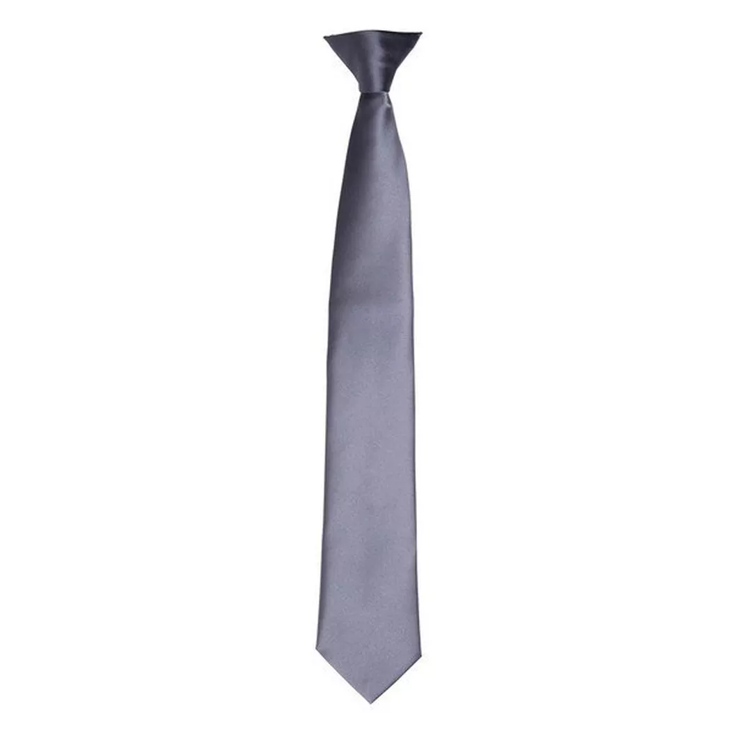 PREMIER - Satin Krawatte zum Anklipsen, für Herren, Grau, One Size