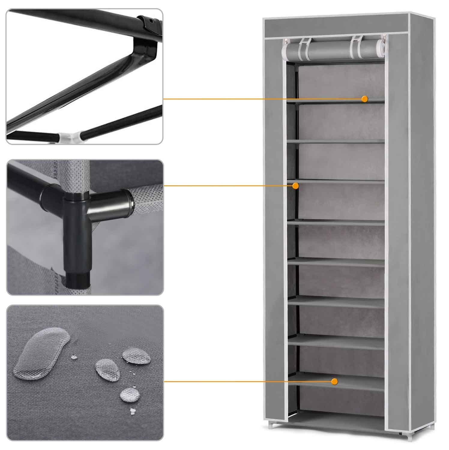 B2X Textilschuhschrank Massido - Grau  