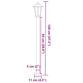 VidaXL Lampadaire d'extérieur acier inoxydable  