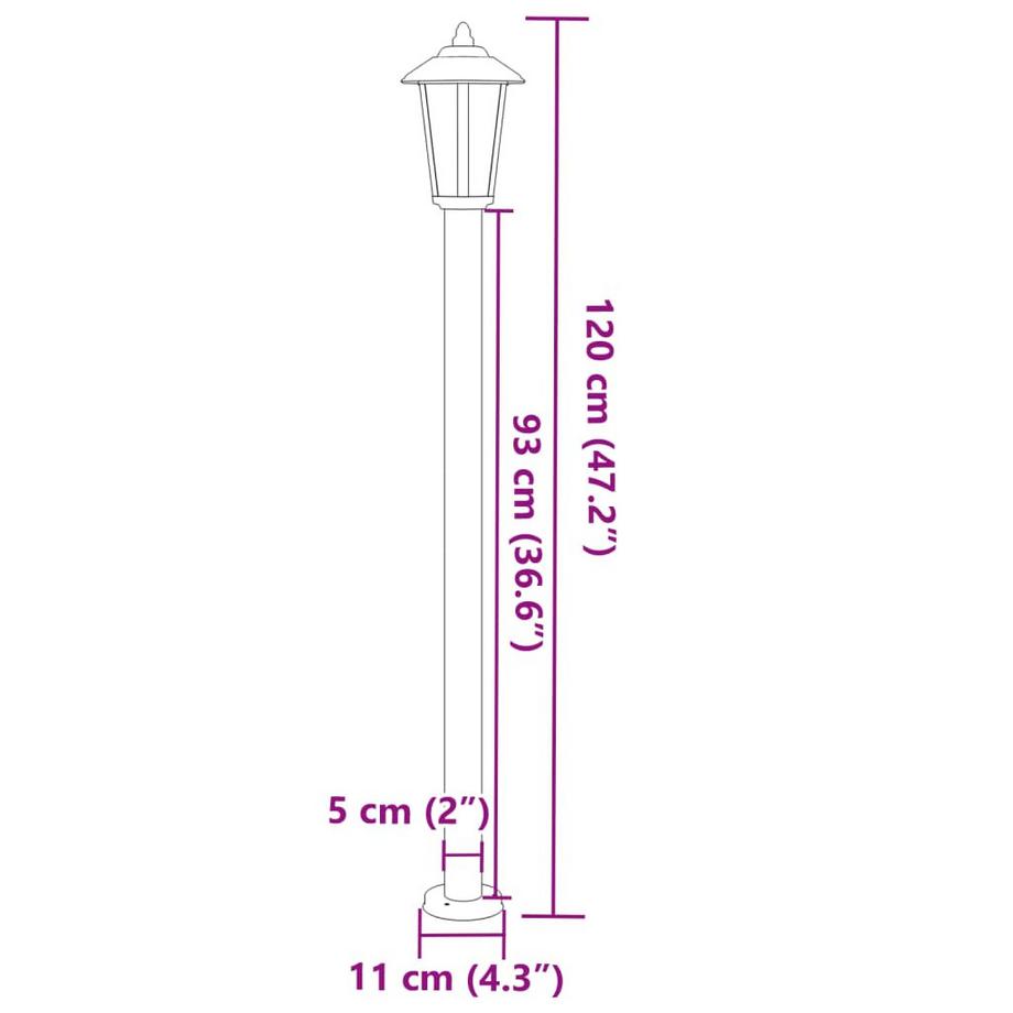 VidaXL Lampadaire d'extérieur acier inoxydable  