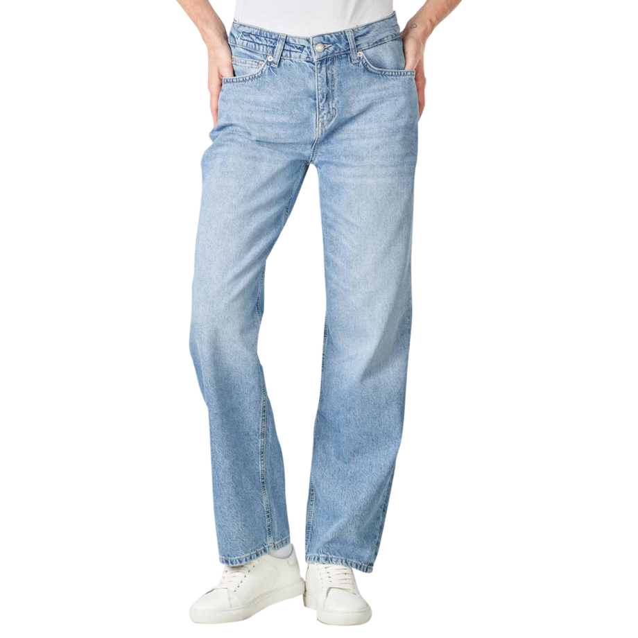 Mid Waist Front Jeans Straight Fit